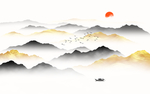 轻奢山水背景墙