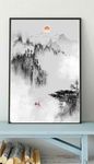 新中式水墨山水风景玄关装饰画