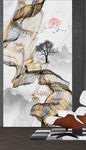 新中式抽象麋鹿山水玄关装饰画