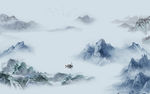 意境客厅高清山水 TIF分层