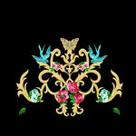 飞鸟花朵蝴蝶 分层