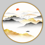 金色山水画