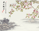 世外桃源风景画背景墙