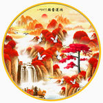 新中式鸿运当头山水装饰画