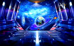 3D立体宇宙太空舱外星球背景墙