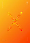 创意字母X渐变海报艺术