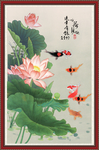 咏荷鱼趣