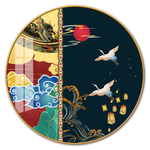 中国红国潮宫墙中式民俗图片