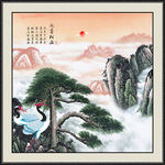 迎客松国画迎客松