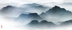 抽象水墨山水画