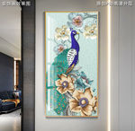 富贵孔雀玄关画