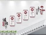 楼梯道德讲堂展板文化墙