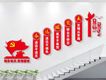 退役军人之家楼梯文化墙
