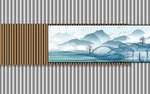 轻奢新中式组合背景墙