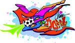 加油中国足球原创艺术涂鸦设计图