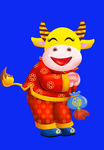 卡通牛牛年牛年门画牛年门贴