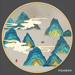 新中式山水画 水墨山水
