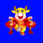 卡通牛牛年门画牛年门贴
