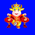 卡通牛牛年牛年门画牛年门贴