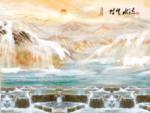 流水生财大理石背景墙