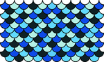 蓝色鱼鳞纹几何图案鱼鳞图案