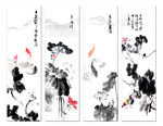 荷花国画