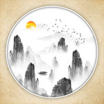 山水画禅意山水意境山水图