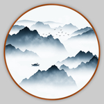 圆形山水画