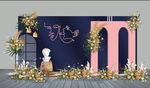 撞色婚礼迎宾区