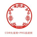 中式福字梅花圆形边框