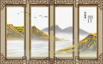 山水情新中式江山如画背景墙