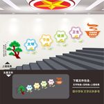 食堂餐厅楼梯 楼道文化墙