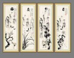 黑白梅兰竹菊
