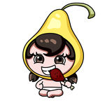 雪梨贝比吃鸡腿表情AI矢量图