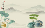 高档 轻奢现代山水 tif分层