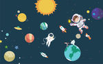 儿童房星空宇宙背景