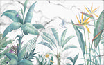 爵士白热带植物背景墙