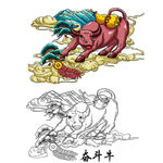 牛年中国风国潮插画