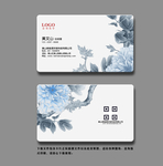 古典名片紫色淡雅牡丹素材