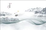 新中式抽象线条山水江山如画