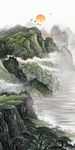 中式轻奢新玄关画 文件分层画