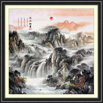 山水画水墨山水画意境山水画