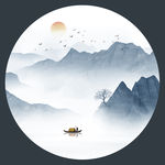 圆形玄关画