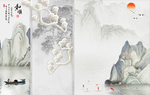 和顺水墨山水背景墙图片