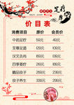 足疗价目表