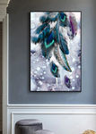 欧式古典水彩羽毛玄关装饰画