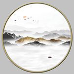 圆形山水画