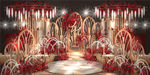 红色玫瑰婚礼婚庆布置效果图