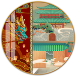 中国红宫墙国潮民俗灯笼