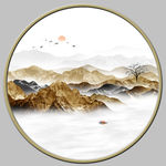 圆形山水画